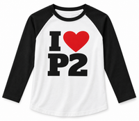 Vintage "I ♥ P2" Baseball Tee (Adult)
